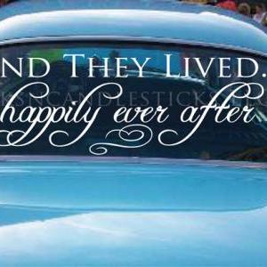 Wedding Getaway Car Decals And They Lived Happy..