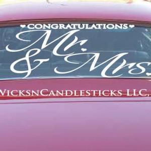 Wedding Car Decals Congratulations To The Mr. And..