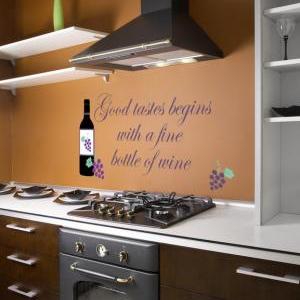 Kitchen Wall Decals-good Tastes Begins With A Fine..
