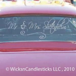 Wedding Getaway Car Decals Mr And Mrs Personalized