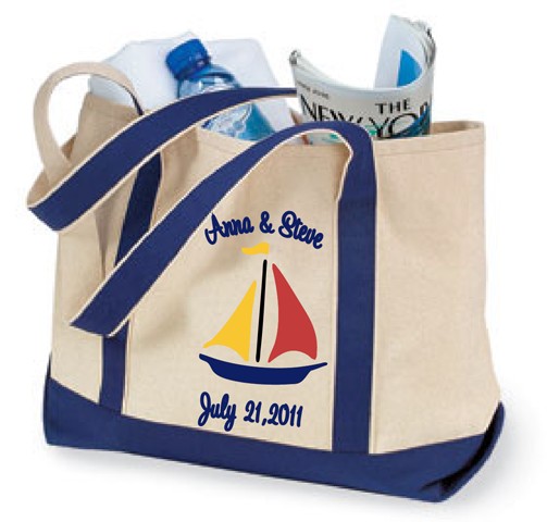Personalized Bridal Party Boat Tote Bags