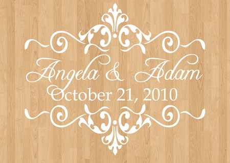 Wedding Dance Floor Decals Wedding Monogram Flourish With Date On