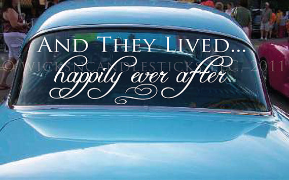 Wedding Getaway Car Decals And They Lived Happy Ever After 2