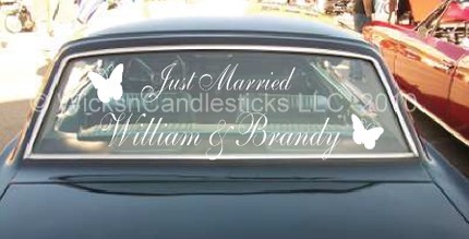 Wedding Getaway Car Decals Personalized With Butterflies
